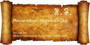 Mecsnober Honoráta névjegykártya